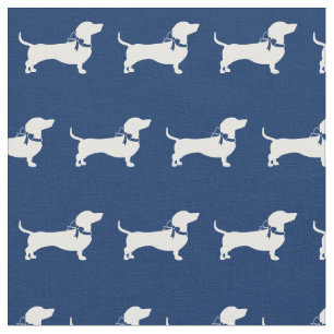 Tecido Marinho de Cão de Dachshund Weiner Miniatura Azul