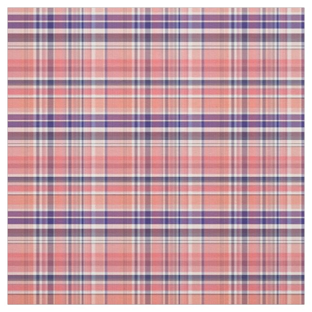Tecido Marinho Lt Coral Que Preppy Madras Estilo Xadrez S (Modelo)