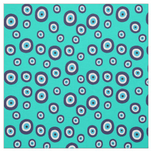 Tecido Marinho-Olho Turco e Azul-Turquesa