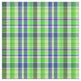 Tecido Marinho Verde Pré-Disquete Branco Estilo Madras Xa