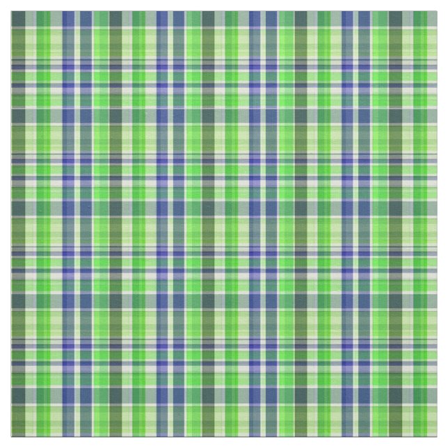 Tecido Marinho Verde Pré-Disquete Branco Estilo Madras Xa (Modelo)