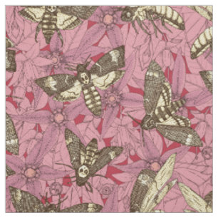 Tecido mariposa esfinge da morte rosa