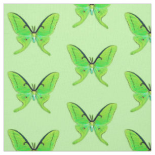 Tecido Mariposa Luna em um fundo verde pálido