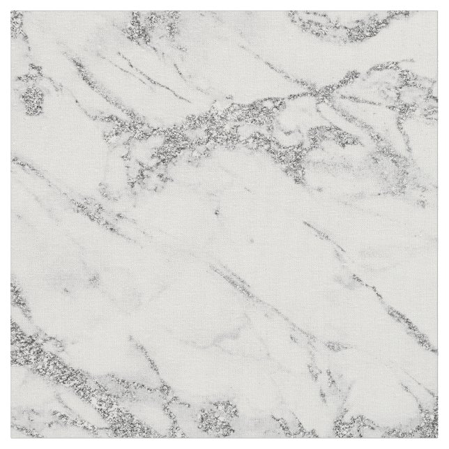 Tecido Mármore de prata de cinza branca-chic elegante (Detalhe)