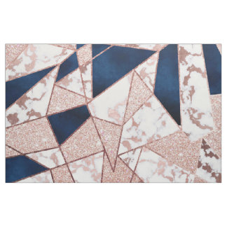 Tecido Mármore Geométrico de Glitter Dourado Luxuoso Rosa