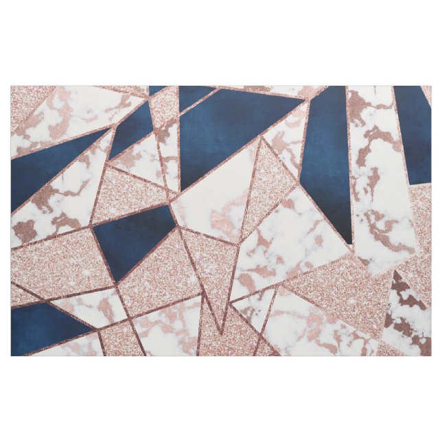 Tecido Mármore Geométrico de Glitter Dourado Luxuoso Rosa (Jarda)
