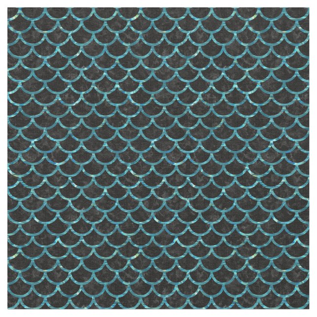 TECIDO MÁRMORE SCALES1 PRETO & ÁGUA AZUL ESVERDEADO (Detalhe)