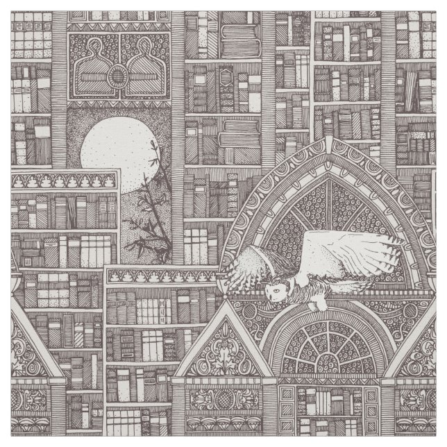 tecido marrom da biblioteca da meia-noite (Modelo)