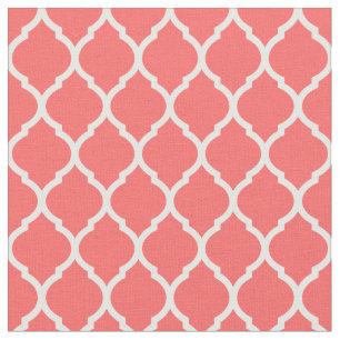 Tecido Marroquino coral Quatrefoil