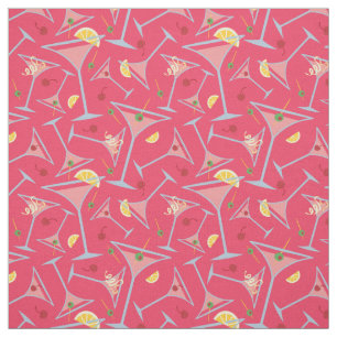 Tecido Martinis cor-de-rosa