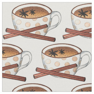 Tecido Masala Chai Teacup Indiano Esparso Chá Preto Cuppa