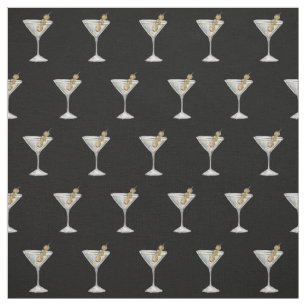 Tecido Máscara de Cara de Cocktail Quarantini Preta