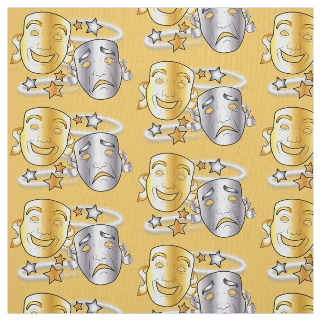 Tecido Máscaras do drama da comédia e da tragédia (Modelo)
