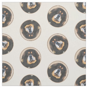 Tecido Mastiff Tibetano pintando preto e marroquino