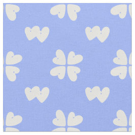 Tecido Mazipoodles White Hearts On Blue