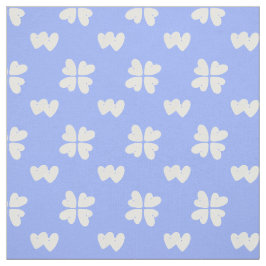 Tecido Mazipoodles White Hearts On Blue