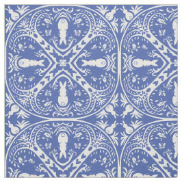 Tecido Medalhão de Coelho Azul Médio