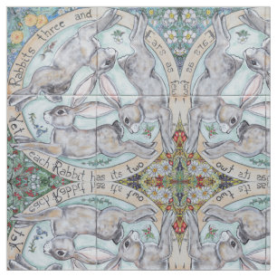 Tecido Medalhão de Lebres de Coelho Quatro Seasons Tecid