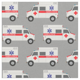 Tecido médico da ambulância. Carro hospitalar