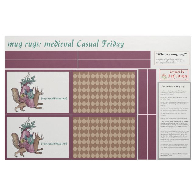Tecido Medieval "Casual Friday" DIY Mug Rugs (Fat Quarter)