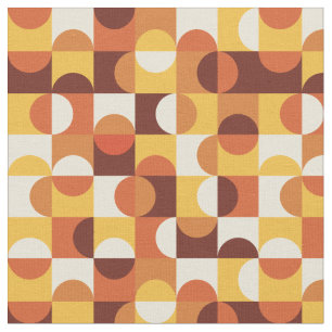 Tecido Meia-Círculos Geométricos do meio século Amarelo