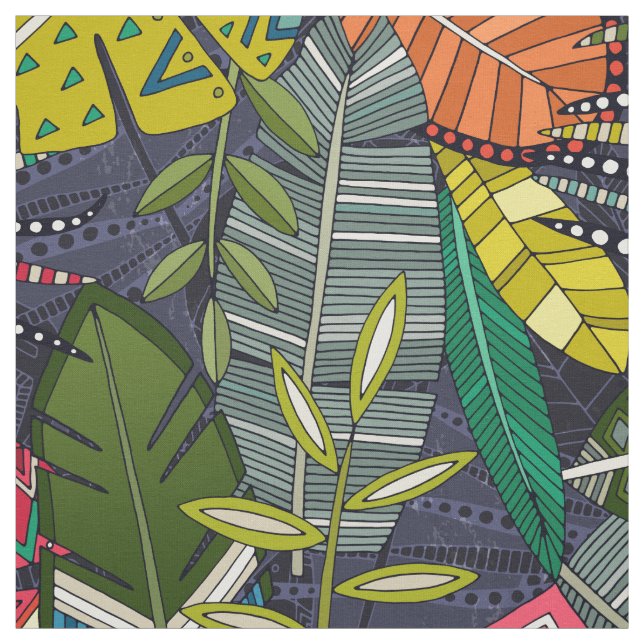 Tecido meia-noite do boho hojas (Modelo)