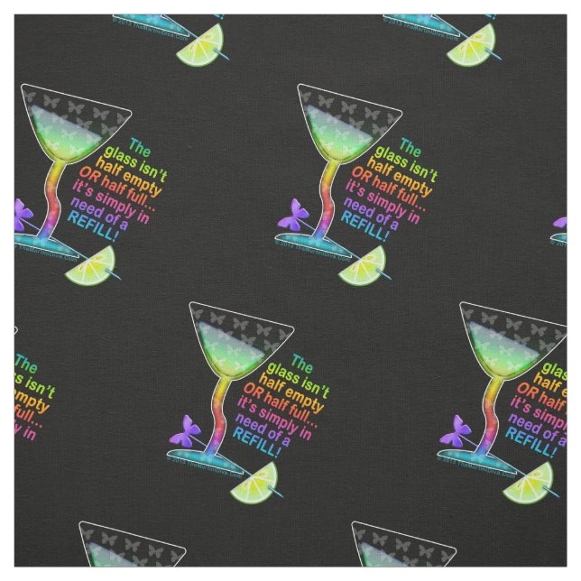 TECIDO - MEIO CHEIO DE VIDRO, humor do cocktail (Modelo)