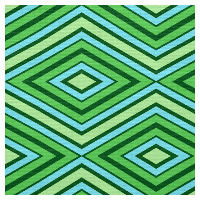 Tecido Meio século Diamond Pattern Jade Green e Aqua (Modelo)