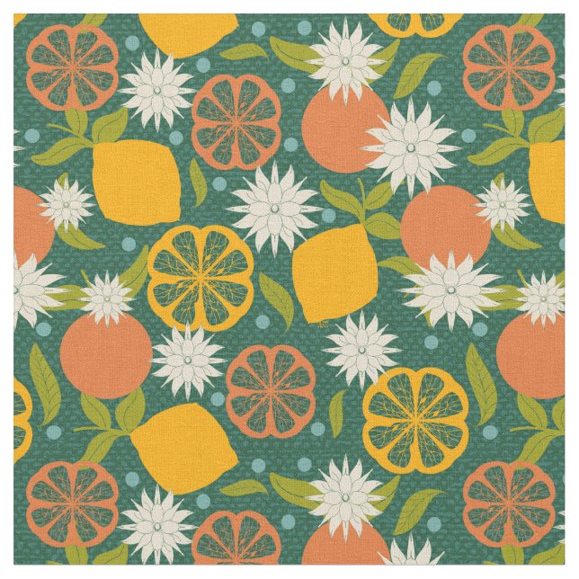 Tecido Meio século Modern Lemon Citrus  (Detalhe)