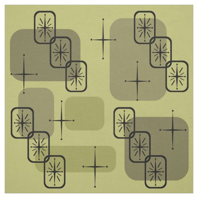 Tecido Meio século Modern Sputnik Olive (Modelo)