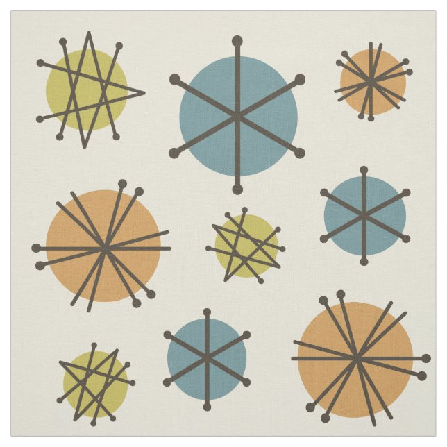 Tecido Meio século Modern Starbursts Multicolores (Modelo)