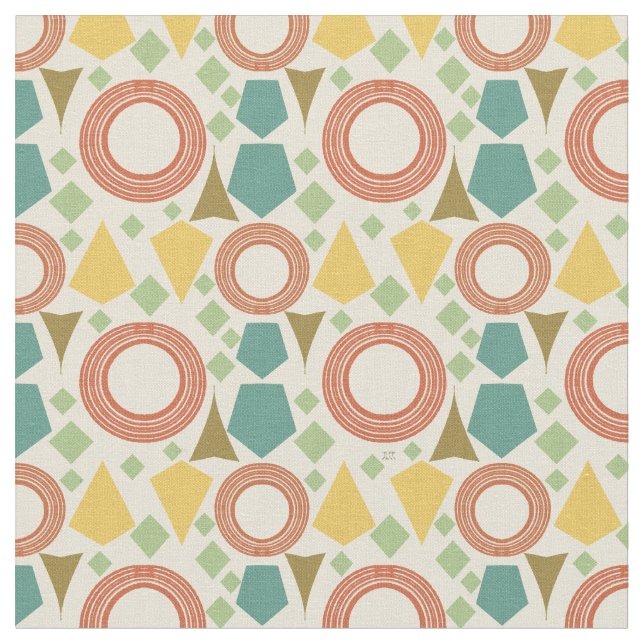 Tecido Meio século Moderno Colorido Geométrico (Detalhe)