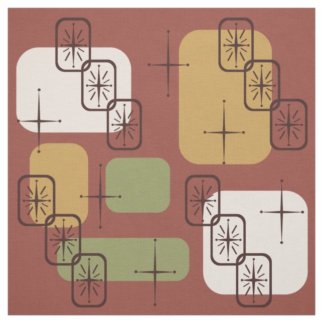 Tecido Meio século Moderno Sputnik Multicolor 2 (Modelo)