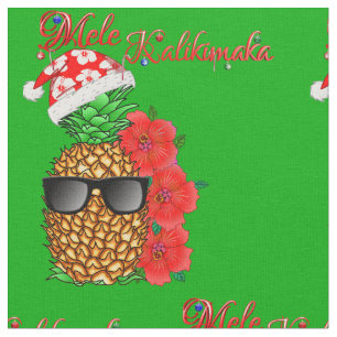 Tecido Mele Kalikimaka Abacaxi de Natal