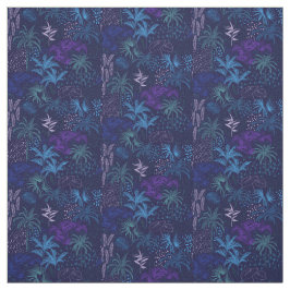 Tecido Memphis Style Tropical Ferns Palm Foliage