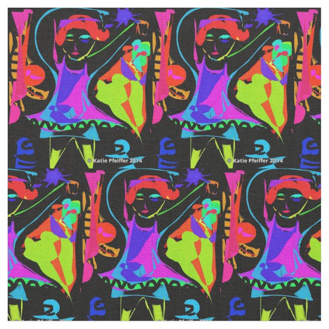 Tecido Menina de Dança Pop Art (Detalhe)