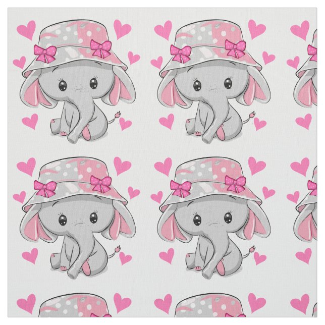 Tecido Menina de Elefante Bonita (Modelo)