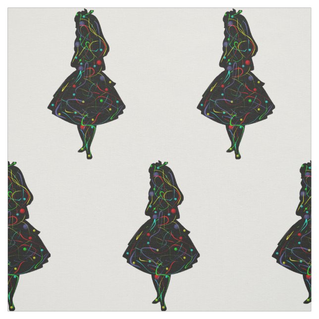 Tecido Menina de Pintura Abstrata (Modelo)