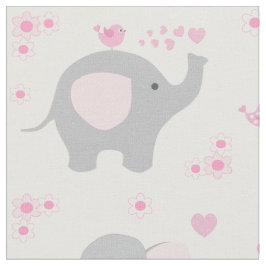 Tecido Menina Elefante Rosa