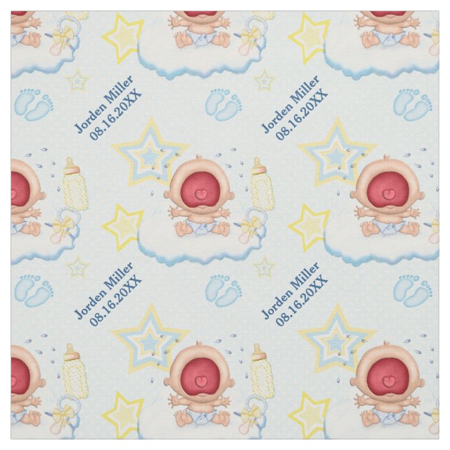 Tecido Menino Bawling - Texto Personalizado (Modelo)
