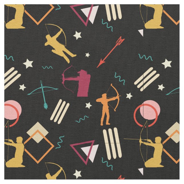 Tecido Mens Archery - Boys Arco n Arrow Abstrato Art (Detalhe)