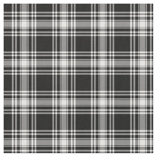 Tecido Menzies Black & White Modern Tartan (Detalhe)