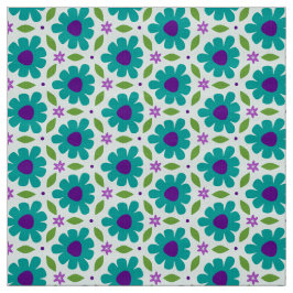 Tecido MERMAID - Flores Botânicas De Teal Cute em Floral