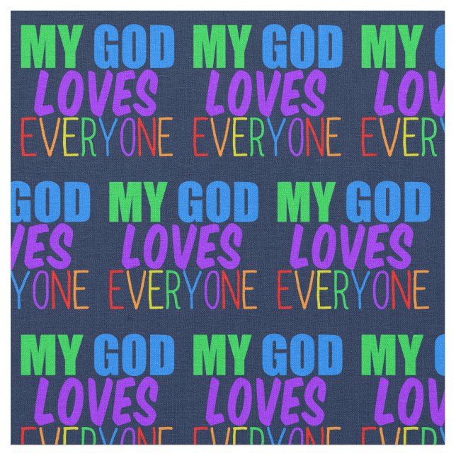 Tecido Meu Deus Ama Todos Bons Cristãos (Detalhe)