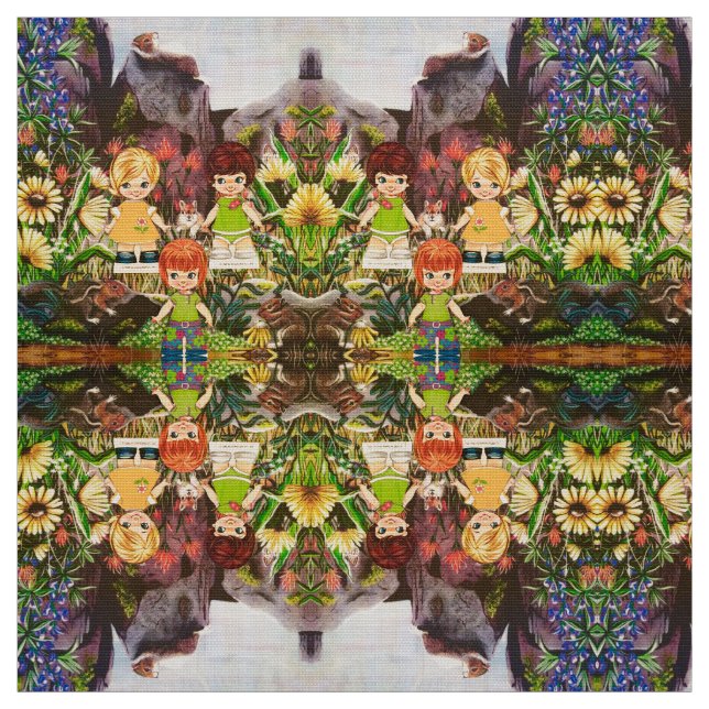 Tecido Meus Melhores Amigos Visitam "Srta. Elizabeth" (Modelo)