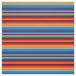 Tecido Mexicano vermelho Dourado azul Sarape