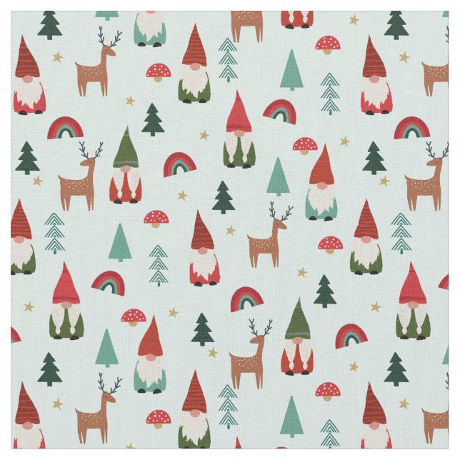 Tecido Mini de Natal dos Gnomos (Detalhe)