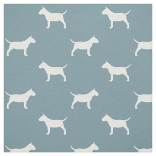 Tecido Miniatura Bull Terrier Silhouettes MiniBull Cães