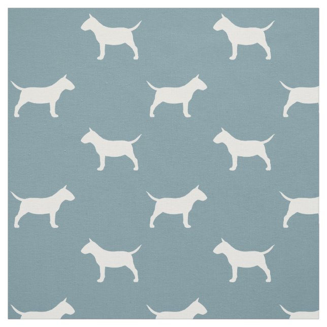 Tecido Miniatura Bull Terrier Silhouettes MiniBull Cães (Modelo)