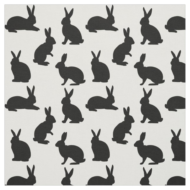 Tecido Minimal Bunny Shapes In Black Cute Easter Pattern (Modelo)